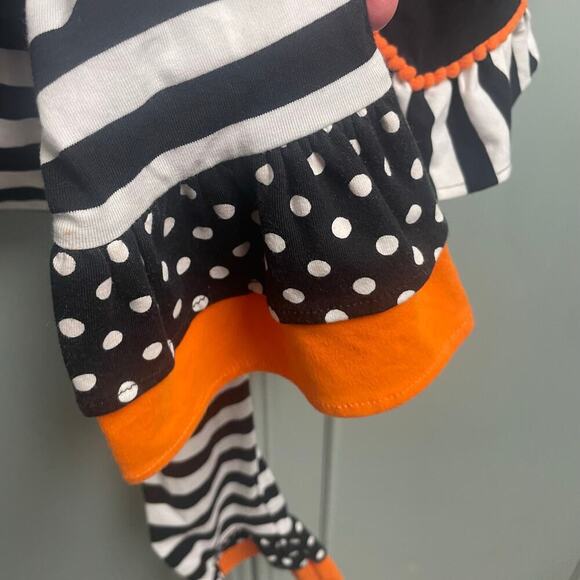Emily Rose Halloween Size 5 Girls 2 Piece Set Two Ruffle Stripe Ghost - Picture 2 of 5